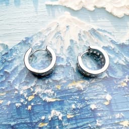 White Stone Pave Creole Hoop Earrings Europe Fine Jewerly For Women Trendy Gift In Solid 925 Sterling Silver