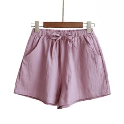 High Waisted Cotton and Linen Shorts for Women's Summer Elastic Waist Loose Casual Linen Korean Wide Leg Pants