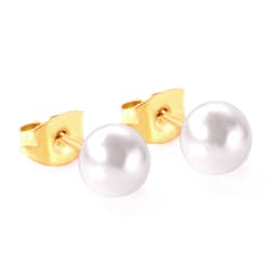 10Pair Imitation Pearl Stud Earrings 316L Stainless Steel Hypoallergenic No Fade Gold Silver Plated Casual Piercing Earring Gift