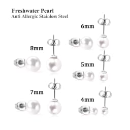 10Pair Imitation Pearl Stud Earrings 316L Stainless Steel Hypoallergenic No Fade Gold Silver Plated Casual Piercing Earring Gift