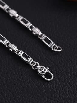 HX Silver Color Tang Grass Pattern Bracelet for Men and Women Fashion Türkiye Style Luxury Handwear New Jewelry