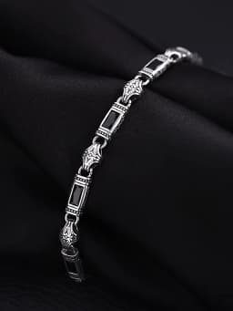 HX Silver Color Tang Grass Pattern Bracelet for Men and Women Fashion Türkiye Style Luxury Handwear New Jewelry