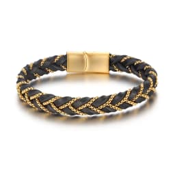 Simple New Style Men's Leather Bracelet Black/Blue/Brown Stainless Steel Buckle Valentine's Day Charm Bangle Gift Jewelry