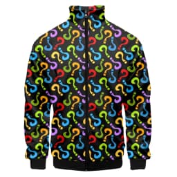 Colorful Monster Graffiti Art Men's Plus Size 3D Jacket Sportswear Spring Stand-up Collar Zipper Sweater Baseball Jacket Men's
