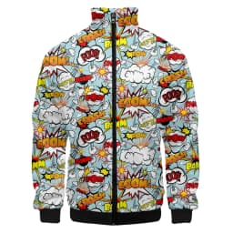 Colorful Monster Graffiti Art Men's Plus Size 3D Jacket Sportswear Spring Stand-up Collar Zipper Sweater Baseball Jacket Men's