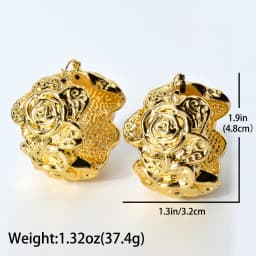 Sunny Jewelry Fashion Lady Hoop Earrings Gold Plated Flower Round Earring African Women Party Wedding Anniversary Jewellery Gift