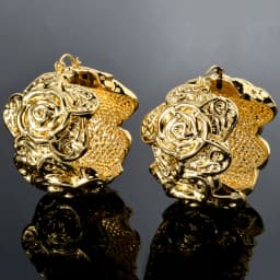 Sunny Jewelry Fashion Lady Hoop Earrings Gold Plated Flower Round Earring African Women Party Wedding Anniversary Jewellery Gift
