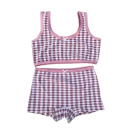 Girl Bra Boxers Set Cute Floral Strawberry Prints Teens Underwear Size 130-160 Big Girl Underwear Bra Panties Set