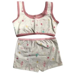 Girl Bra Boxers Set Cute Floral Strawberry Prints Teens Underwear Size 130-160 Big Girl Underwear Bra Panties Set