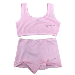 Girl Bra Boxers Set Cute Floral Strawberry Prints Teens Underwear Size 130-160 Big Girl Underwear Bra Panties Set