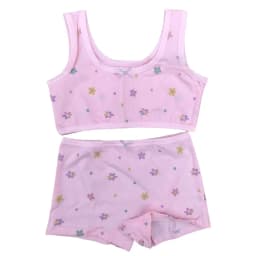 Girl Bra Boxers Set Cute Floral Strawberry Prints Teens Underwear Size 130-160 Big Girl Underwear Bra Panties Set