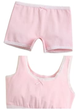 Girl Bra Boxers Set Cute Floral Strawberry Prints Teens Underwear Size 130-160 Big Girl Underwear Bra Panties Set