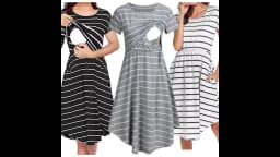 Summer Maternity Care Striped Dresses Pregnant Women Pajamas Multifuntional Mother Breastfeed Dress Premama Baby Shower Clothes