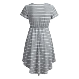 Summer Maternity Care Striped Dresses Pregnant Women Pajamas Multifuntional Mother Breastfeed Dress Premama Baby Shower Clothes