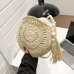 Fashion Hollow Out Shoulder Bags Casual Straw Crossbody Small Round Bag Purse Tassel Messenger Handbags bolsa feminina