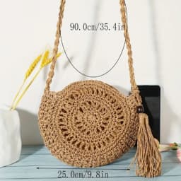 Fashion Hollow Out Shoulder Bags Casual Straw Crossbody Small Round Bag Purse Tassel Messenger Handbags bolsa feminina