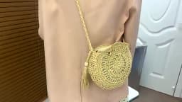 Fashion Hollow Out Shoulder Bags Casual Straw Crossbody Small Round Bag Purse Tassel Messenger Handbags bolsa feminina
