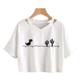 2000s Y2k Print Women Tee Shirt Harajuku Gothic Cropped Mange Tshirt Funny Graphic T-shirt Korean Style Casual Crop Tops Female