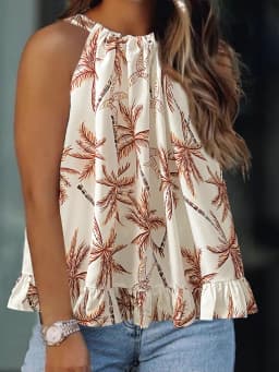 Plus size women's spring and summer fresh and fashionable halter neck off-shoulder solid color elegant urban vest suspender 。