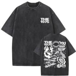 Washed Vintage The 1975 about You Print T-shirt Being Funny in A Foreign Language Album Tshirt Men Women Hip Hop Casual T Shirt