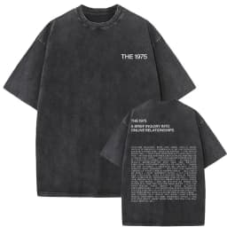 Washed Vintage The 1975 about You Print T-shirt Being Funny in A Foreign Language Album Tshirt Men Women Hip Hop Casual T Shirt