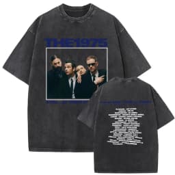 Washed Vintage The 1975 about You Print T-shirt Being Funny in A Foreign Language Album Tshirt Men Women Hip Hop Casual T Shirt