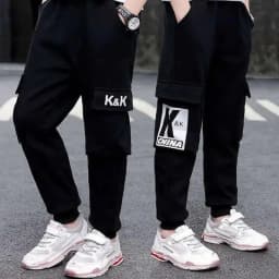 Children's Spring and Autumn Pants Boys' Fashion Work Pants 2024 New Middle and Big Boys' Leisure Sports Pants 3-11Y
