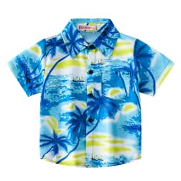 Cool Cozy Summer Coconut Palm Beach Shirts for Boys and Girls