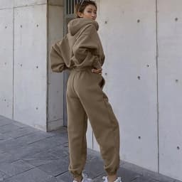 2024 Autumn Winter Women's New Long Sleeved Hat Casual Sweater Coat Women's Sports Set