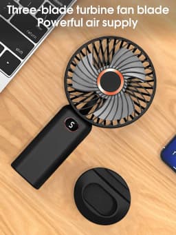 Handheld Fan Portable Mini Fan with Backup Power Desk Fan USB Rechargeable Operated Cooling Electric Fan Travel Office