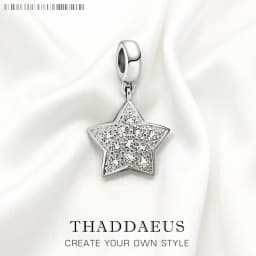Star Pave Dangle Charm Women Men Summer Brand New Trendy 925 Sterling Silver Pendant