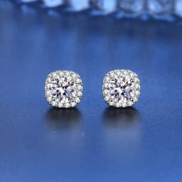 0.5-1CT Testing Passed Moissanite And Zircon Earrings for Men Women S925 Silver Platinum Plated Bride Wedding Diamond Studs GRA