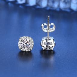 0.5-1CT Testing Passed Moissanite And Zircon Earrings for Men Women S925 Silver Platinum Plated Bride Wedding Diamond Studs GRA