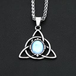 New Vintage Vikings Trinity Knot Pendant With Opal Necklaces For Women Men Nordic Odin Amulet Necklace Jewelry Gifts Wholesale