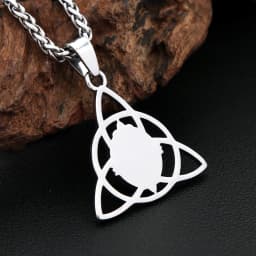New Vintage Vikings Trinity Knot Pendant With Opal Necklaces For Women Men Nordic Odin Amulet Necklace Jewelry Gifts Wholesale