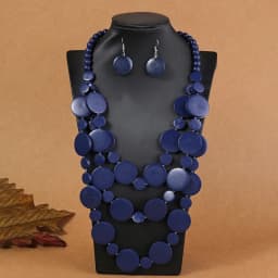 1set Multi-layer African Wedding Party Dress Wooden Beads Necklace Earring Jewelry Sets For Women Gitls Party Jewelry Gifts