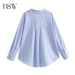 BSAY Women Fashion Long Sleeve Single-breasted Lapel Cotton Oxford Blouse Street Clothing Shirt Chic Ladies Crop Tops Mujer