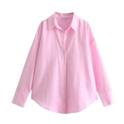 BSAY Women Fashion Long Sleeve Single-breasted Lapel Cotton Oxford Blouse Street Clothing Shirt Chic Ladies Crop Tops Mujer