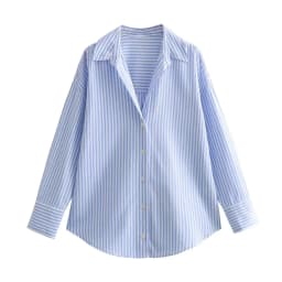 BSAY Women Fashion Long Sleeve Single-breasted Lapel Cotton Oxford Blouse Street Clothing Shirt Chic Ladies Crop Tops Mujer