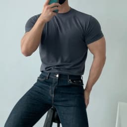 High quality T-shirt men's short sleeve training T-shirt high elastic cotton breathable quick drying round neck solid color Tops