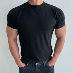 High quality T-shirt men's short sleeve training T-shirt high elastic cotton breathable quick drying round neck solid color Tops