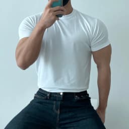 High quality T-shirt men's short sleeve training T-shirt high elastic cotton breathable quick drying round neck solid color Tops