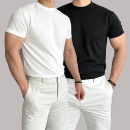 High quality T-shirt men's short sleeve training T-shirt high elastic cotton breathable quick drying round neck solid color Tops