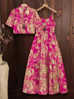Plus Size Marble Print Tank Dress & Top Set, Casual Sleeveless Dress & Top, Women's Two-piece Outfits for All Seasons