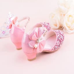 Girls High Heeled Leather Shoes Girls Performance Crystal Single Shoes Children's Sequin Silver Sandals Kids Rhinestone Sandals
