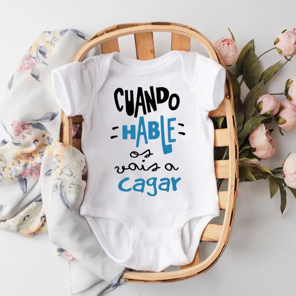 When I Talk You Mess Up The Gift Print Baby Rompers Infant Bosysuit Baby Cute Cloths Newbron Short Sleeve Bodysuits Toddler Gift
