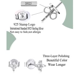 QooLady Real 925 Sterling Silver Cubic Zircon Lucky Leaf Flower Stud Earrings for Women Banquet Party Fine Jewelry Gifts SE026