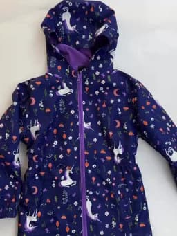 Toddler Girls Unicorn Hooded Waterproof Windproof Jacket - Spring Coat for Kids