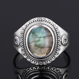 S925 Silver Ring Big Oval 8*10MM Natural Moonstone Turquoise Lapis Tiger Eye Rings for Women Gifts Fine Jewelry
