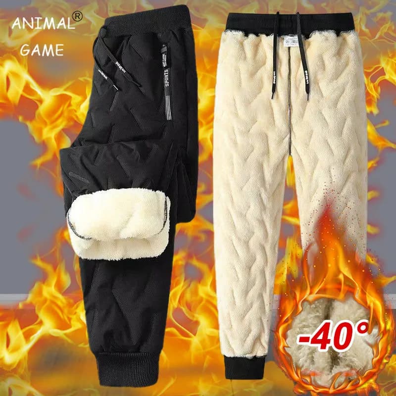 Sweatwear Winter Warm Lambswool Thicken Sweatpants Men Outdoors Casual Windproof Jogging Pants Brand High Quality Trousers Men